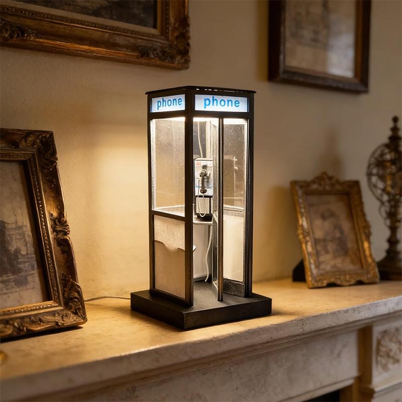 Home Office British - Hohe Vintage Telefonzellen-Lampe im Retro Britischen