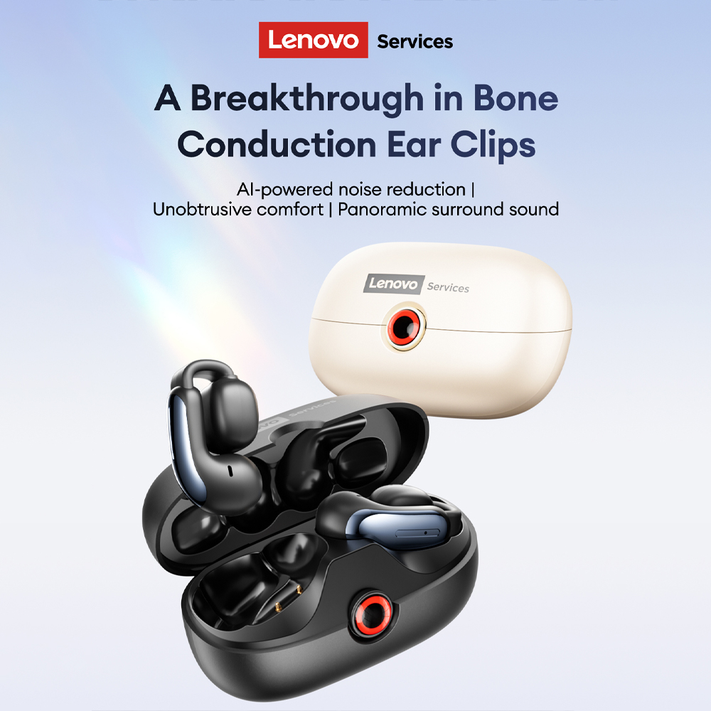 Noise Canceling Headphones - Lenovo LES-108 Knochenleitung TWS Ohrclips Kopfhörer