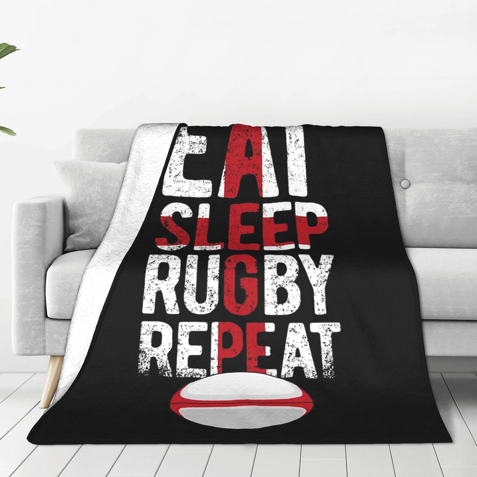 Home Office England - Eat Sleep Rugby Repeat England Rugby-Decke,