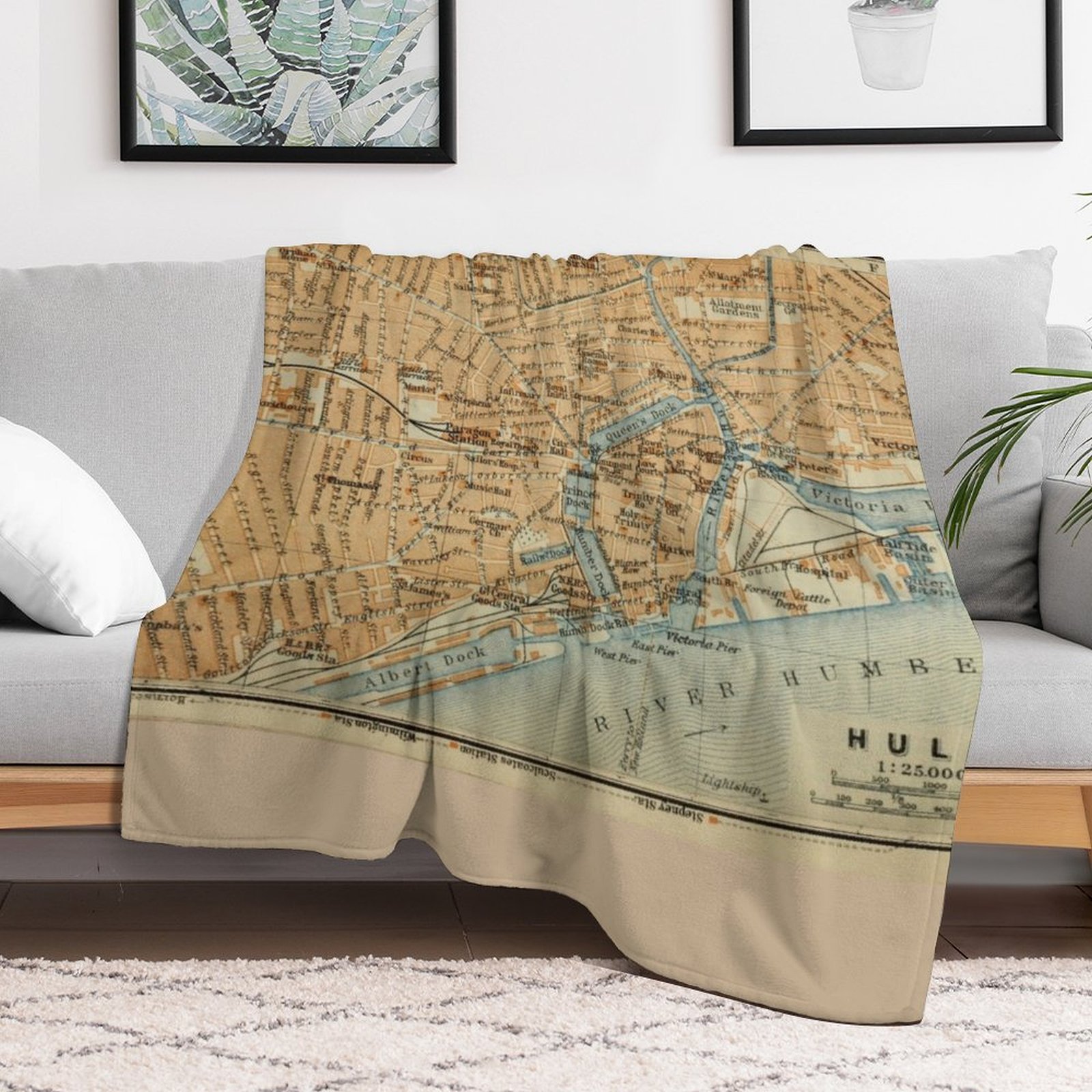 Vintage Hull England Map (1910 – Home Office England Bewertung und Preis