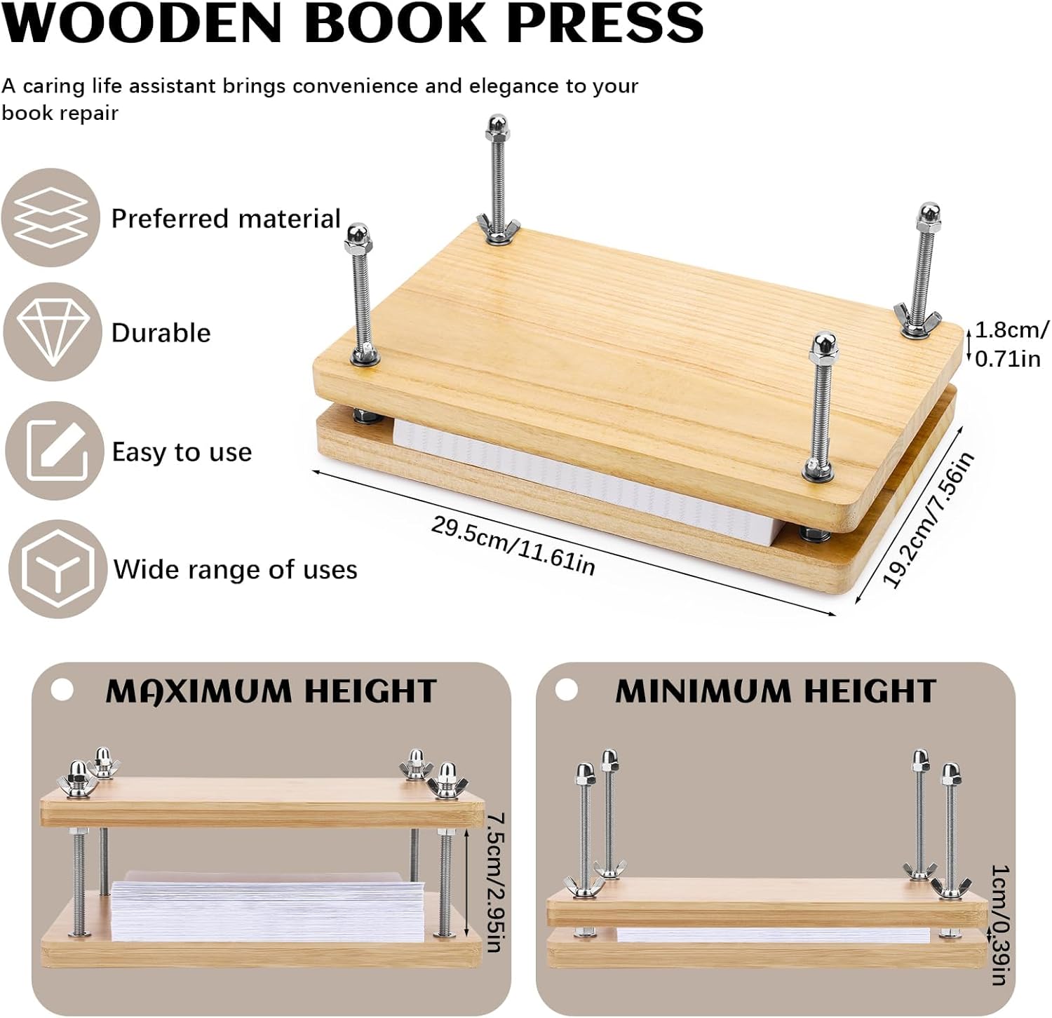 Holz-Buchpresse, Bindewerkzeug – Label Maker Machine Bewertung und Preis