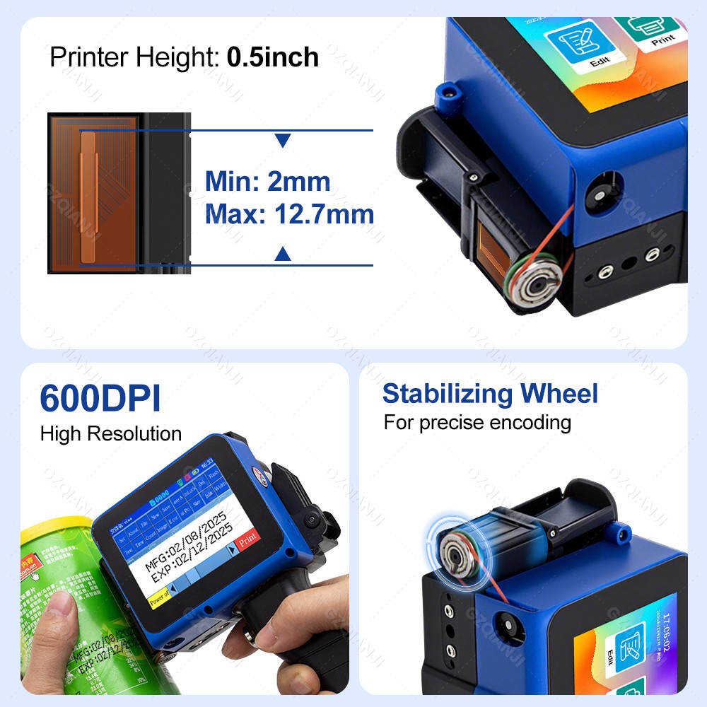 12,7 mm Etiketten-Tintenstrahl – Label Maker Machine Bewertung und Preis