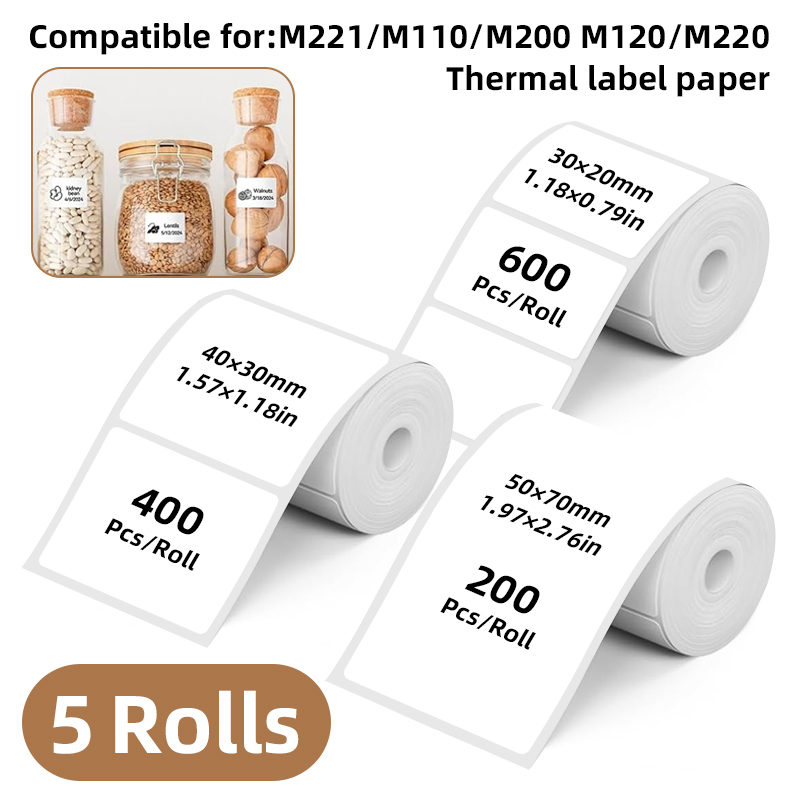 5 Rollen weiße Etikettenaufkle – Label Maker Machine Bewertung und Preis
